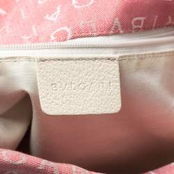Bvlgari Pink/Beige Logo Mania Canvas and Leather Tote