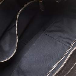 Bvlgari Gunmetal Plisse Leather Monte Shopper Tote