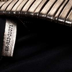 Bvlgari Gunmetal Plisse Leather Monte Shopper Tote