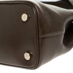 Bvlgari Olive Green Leather Isabella Rossellini Top Handle Bag