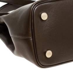 Bvlgari Olive Green Leather Isabella Rossellini Top Handle Bag