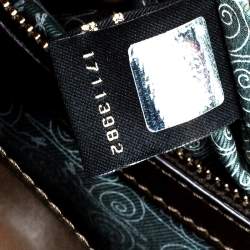 Bvlgari Olive Green Leather Isabella Rossellini Top Handle Bag