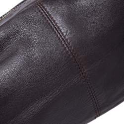 Pre Owned Bvlgari Dark Brown Leather Leoni Satchel