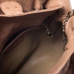 Pre Owned Bvlgari Tan Ostrich Leather Twistino Tina Satchel 