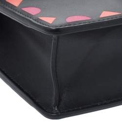 Pre Owned Bvlgari Black Leather Patch Details Serpenti Forever Chain Clutch