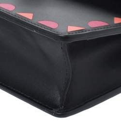 Pre Owned Bvlgari Black Leather Patch Details Serpenti Forever Chain Clutch