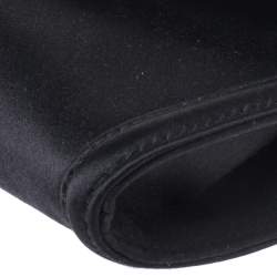 Bvlgari Black Satin Leoni Flap Clutch