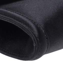 Bvlgari Black Satin Leoni Flap Clutch