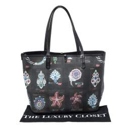 Bvlgari Black Printed Canvas Tote