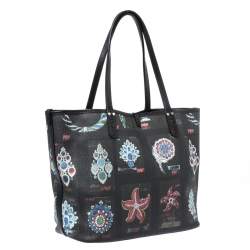 Bvlgari Black Printed Canvas Tote