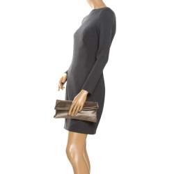 Bvlgari Beige Satin Monete Clutch