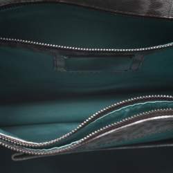 Pre Owned حقيبة كتف بلغاري سربنتي فوريفر كبيرة جلد ثعبان رصاصية