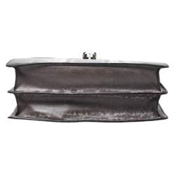 Pre Owned حقيبة كتف بلغاري سربنتي فوريفر كبيرة جلد ثعبان رصاصية