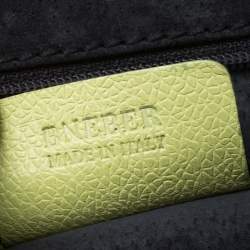 Pre Owned Bvlgari Neon Green Leather Flap Satchel