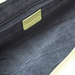 Pre Owned Bvlgari Neon Green Leather Flap Satchel