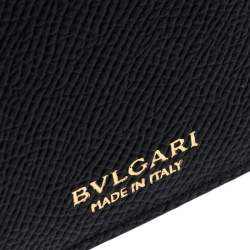 Bvlgari Black Leather Zip Credit Card Holder