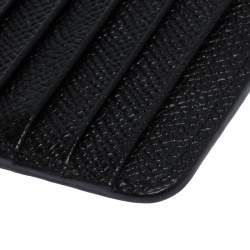 Bvlgari Black Leather Zip Credit Card Holder