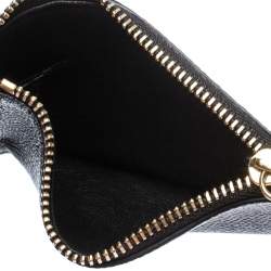 Bvlgari Black Leather Zip Credit Card Holder