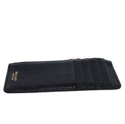 Bvlgari Black Leather Zip Credit Card Holder
