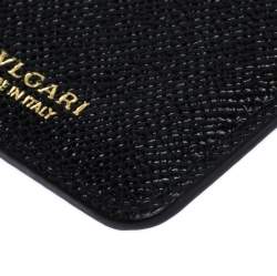 Bvlgari Black Leather Zip Credit Card Holder