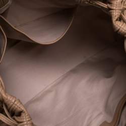 Bvlgari Nude Beige Willow Matelassé Leather Monete Tote