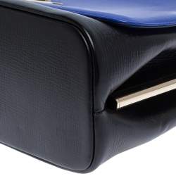 مملوكة مسبقًا Bvlgari Blue/Black Leather Icona Shoulder Bag