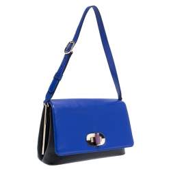 مملوكة مسبقًا Bvlgari Blue/Black Leather Icona Shoulder Bag