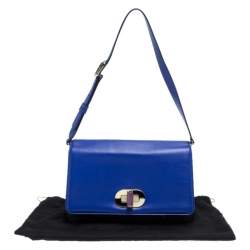 مملوكة مسبقًا Bvlgari Blue/Black Leather Icona Shoulder Bag