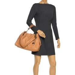 Pre Owned Bvlgari Beige Leather Bonton Tote