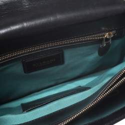 Bvlgari Black Leather Medium Serpenti Forever Flap Shoulder Bag