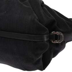 مملوكة مسبقًا Bvlgari Black Canvas and Leather Chandra Hobo