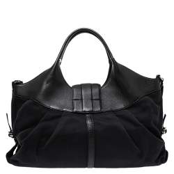 مملوكة مسبقًا Bvlgari Black Canvas and Leather Chandra Hobo