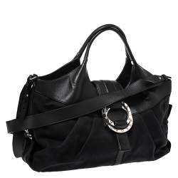 مملوكة مسبقًا Bvlgari Black Canvas and Leather Chandra Hobo