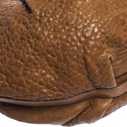 Pre Owned Bvlgari Brown Pleated Leather Hobo