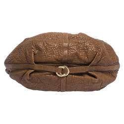 Pre Owned Bvlgari Brown Pleated Leather Hobo