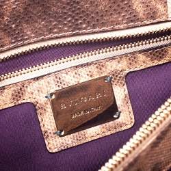 Bvlgari Beige Karung Medium Serpenti Forever Shoulder Bag 