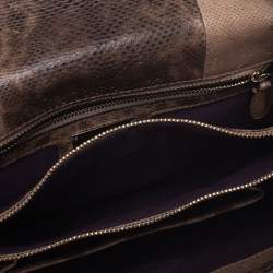 Bvlgari Beige Karung Medium Serpenti Forever Shoulder Bag 