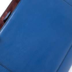 Bvlgari Blue/Maroon Leather Serpenti Scaglie Tote