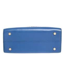 Bvlgari Blue/Maroon Leather Serpenti Scaglie Tote