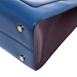 Bvlgari Blue/Maroon Leather Serpenti Scaglie Tote