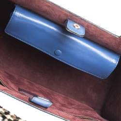 Bvlgari Blue/Maroon Leather Serpenti Scaglie Tote