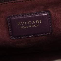 Bvlgari Blue/Maroon Leather Serpenti Scaglie Tote