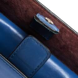 Bvlgari Blue/Maroon Leather Serpenti Scaglie Tote