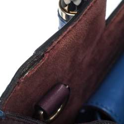 Bvlgari Blue/Maroon Leather Serpenti Scaglie Tote
