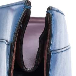 Bvlgari Blue/Maroon Leather Serpenti Scaglie Tote