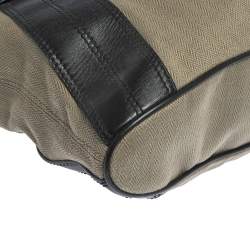 Bvlgari Black/Pale Green Fabric and Leather Leoni Shoulder Bag