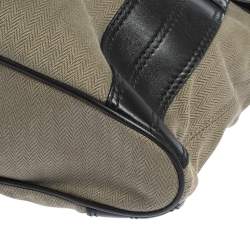 Bvlgari Black/Pale Green Fabric and Leather Leoni Shoulder Bag