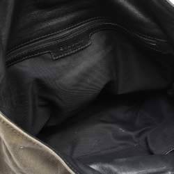 Bvlgari Black/Pale Green Fabric and Leather Leoni Shoulder Bag