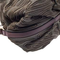 Bvlgari Pale Green/Purple Canvas and Leather Chandra Hobo