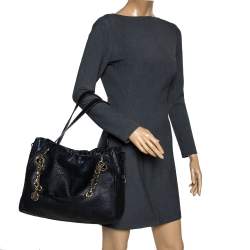Pre Owned  Bvlgari Black Leather Monete Tote